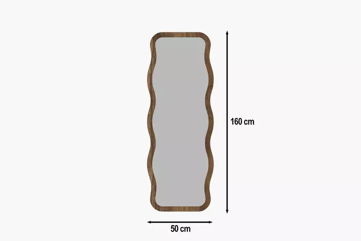 Spegel, valnöt, 50 cm x 160 cm x 2,2 cm, ekologisk, hållbar - Speglar - 8684282547037 - 1