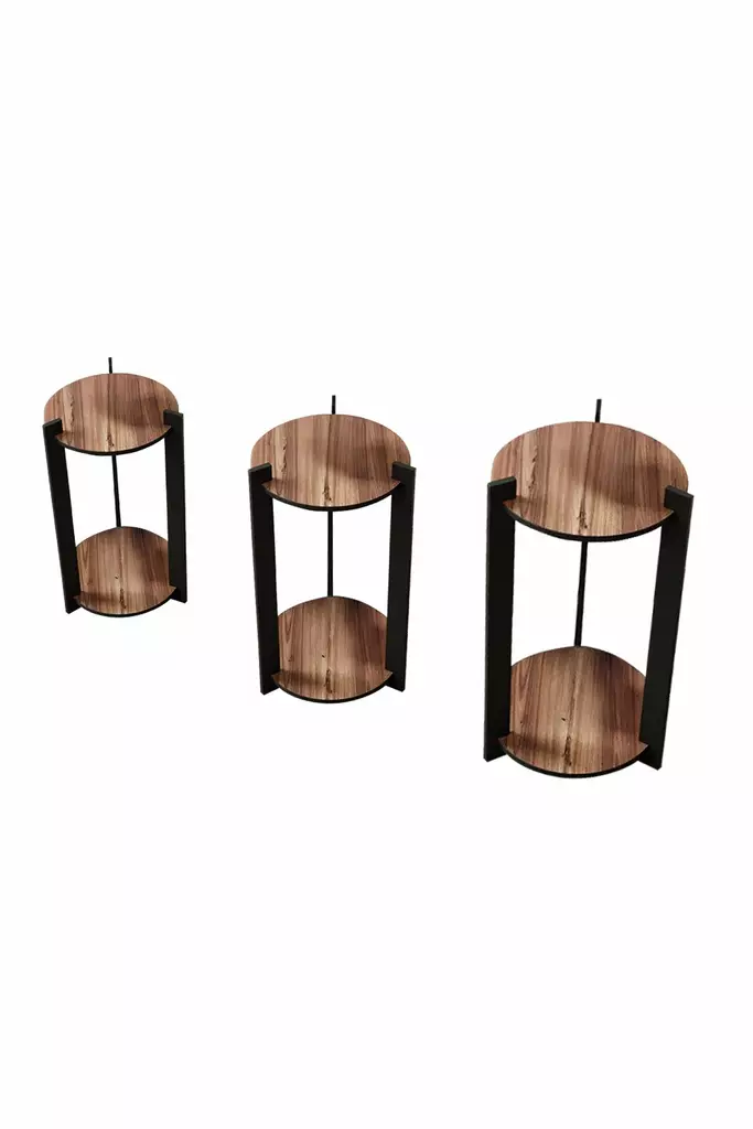 Blomsterställ i trä, valnöt, 23x30x23 cm, 23x40x23 cm, 23x50x23 cm, tålig, stilren, mångsidig - Blomsterställ och växtstöd - 8684283348787 - 1