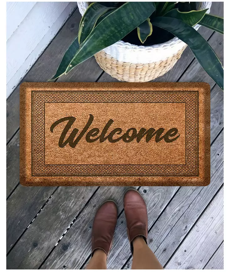 Dörrmatta Conceptum Welcome Kahverengi Brun Pu-Läder 45x65 cm - Dörrmattor och skrapmattor - 8683342241137 - 1