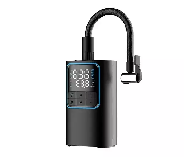 Automatisk däckpåfyllare laddningsbar - 4000 mAh minikompressor och powerbank - Däcktrycksmätare och pumpar - 6438140820037 - 1