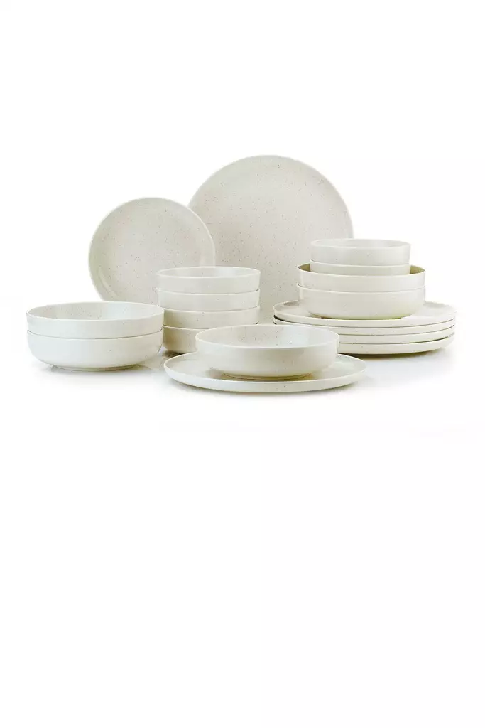 Matservis (18 delar), flerfärgad, 27 x 27 x 2,5 cm, tålig, praktisk - Tallrikar - 8683742451907 - 1