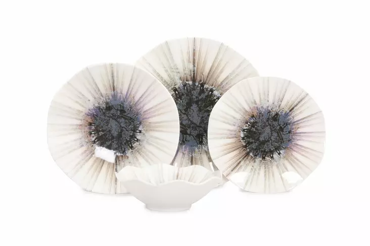 Bestickset (24 delar), flerfärgat, 25 × 25 × 2 cm, stilrent, mångsidigt - Tallrikar - 8682870146167 - 1