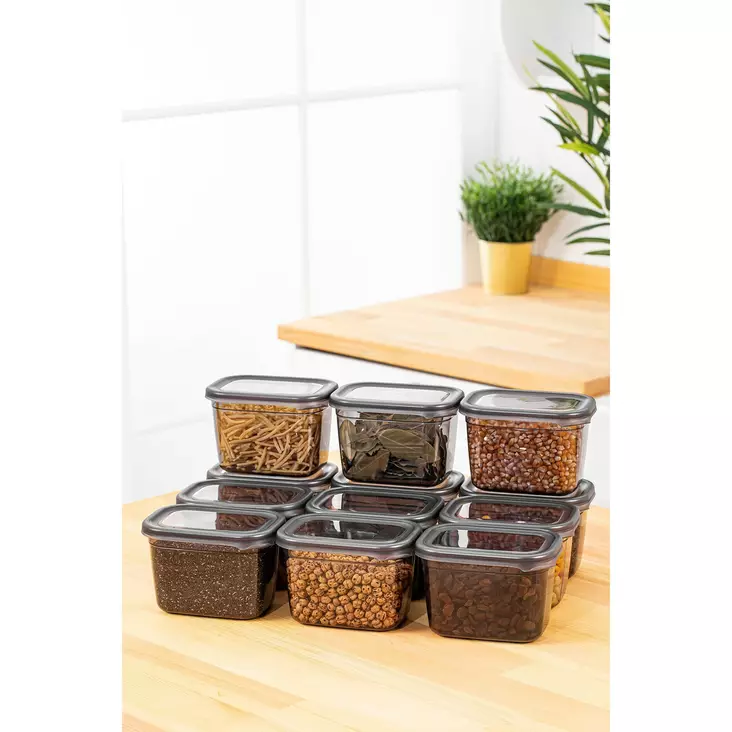 Förvaringslåda Set Hermia Antracit Plast 12 Delar - Plastlådor och förvaringslådor - 8683742868767 - 1