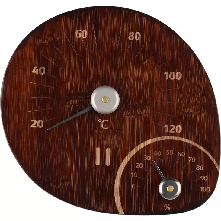 Saunan lämpö- ja kosteusmittari bambu - Bastutextilier och bastutillbehör - 6410416388977 - 1