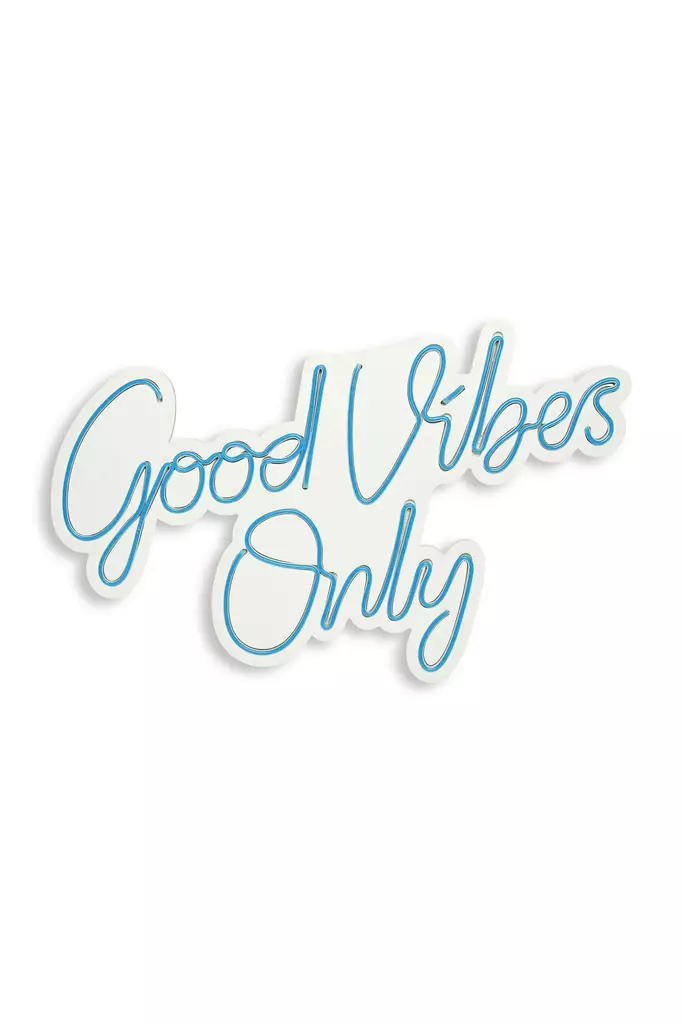 Led Väggdekor Wallity Good Vibes Only Blue Plast 37x62 cm - Ljussmycken och ljusfigurer - 8683342865227 - 1