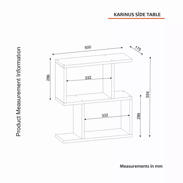 Sidobord, vit, Bredd 50 cm, hållbar, mångsidig - Bord - 8681181428887 - 1