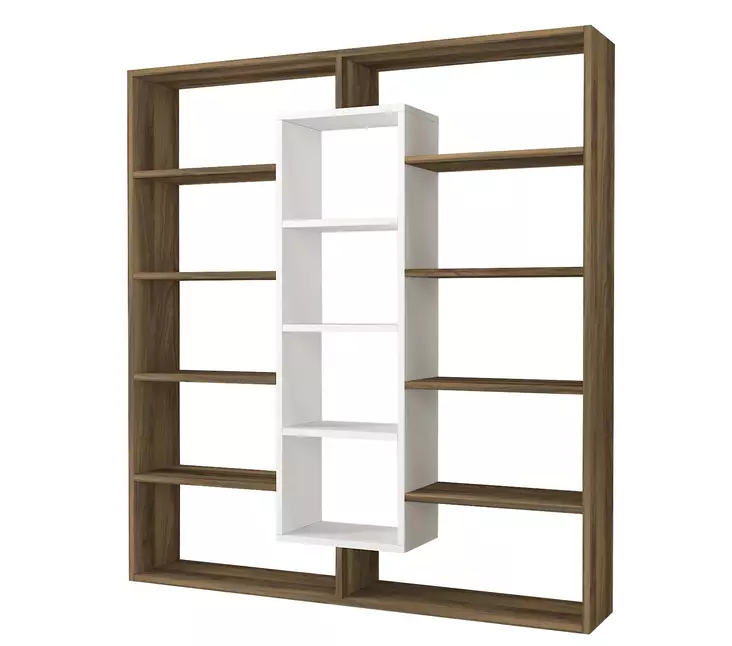 Bokhylla Hanah Home Ample Valnöt Spånskiva 125x135,7x22 cm - Bokhyllor - 8681181351437 - 1