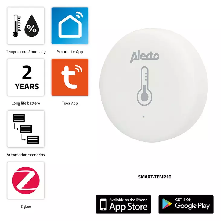 Smart Zigbee temperatur- och luftfuktighetssensor - Nedis produkter - 8712412585267 - 1