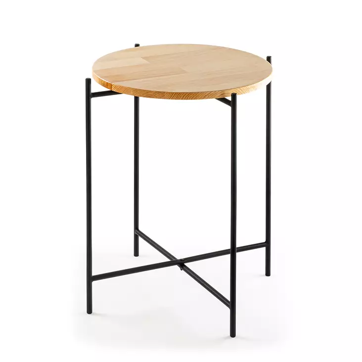 Soffbord Hanah Home Shb004 Svart Natur Trä Metall 46x56x46 cm - Soffbord - 8684282360667 - 1