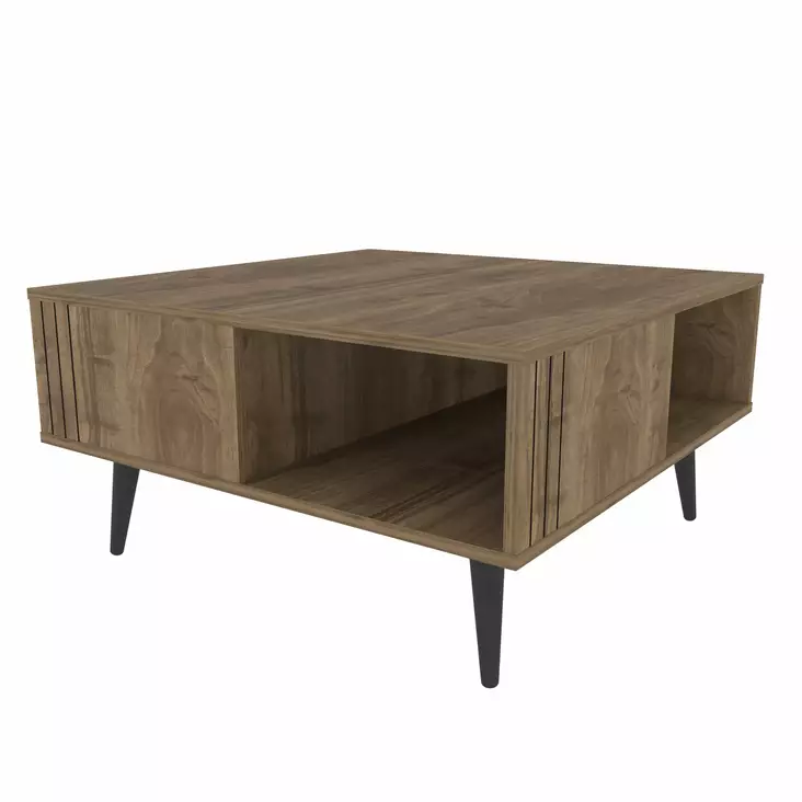 Soffbord Hanah Home Ronas Valnöt Spånskiva 89,6x89,6x46,5 cm - Soffbord - 8683743118007 - 1