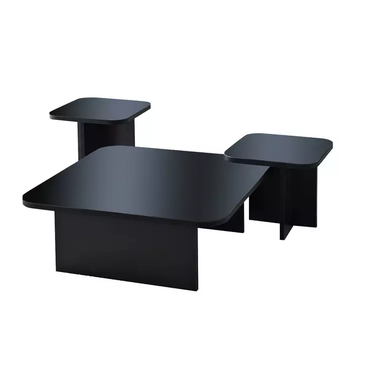 Soffbord Hanah Home Jazz Svart Spånskiva 80x30x80 cm 40x35x40 cm 40x40x40 cm - Soffbord - 8684282417217 - 1