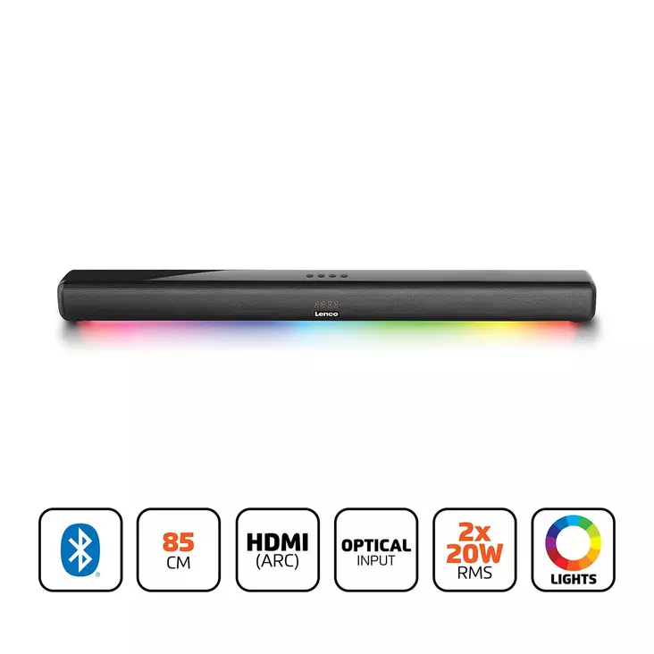 Soundbar 85cm 40W Bluetooth® HDMI LED-lampor - Högtalare och hemljudsystem - 8711902071747 - 1