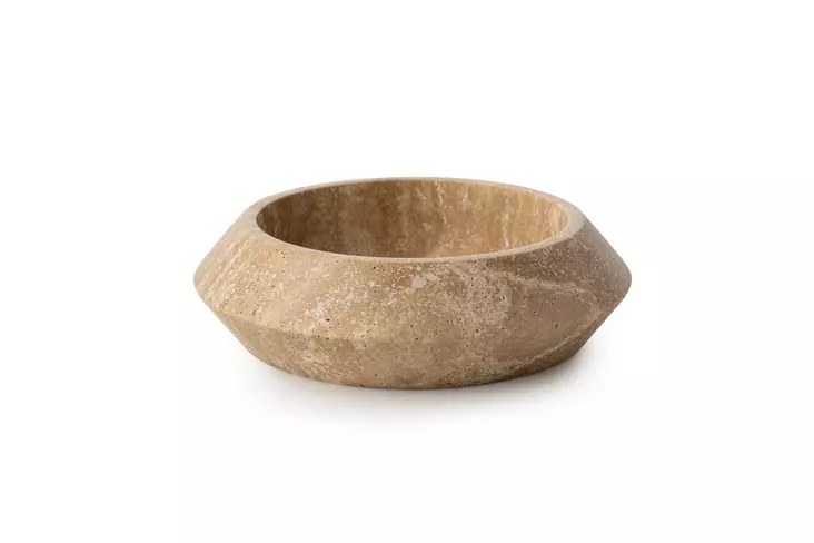 Skål Hermia Beige Travertinmarmor 23x7 cm - Serveringsfat - 8684283056347 - 1