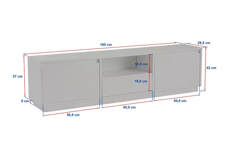 TV-bänk Nordure Vanguard Wood Black Spånskiva 160x42x29,5 cm - TV-bänkar - 8684283112067 - 1