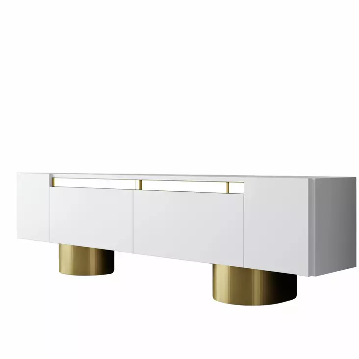 TV-bänk Hanah Home Bohem Vit Guld Spånskiva 180x50x30 cm - TV-bänkar - 8684283557127 - 1