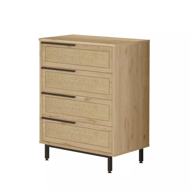 Byrå Hanah Home On17Su Valnöt Ek Spånskiva 74,8x95,1x44,5 cm - Byråer och skåp - 8684282369677 - 1