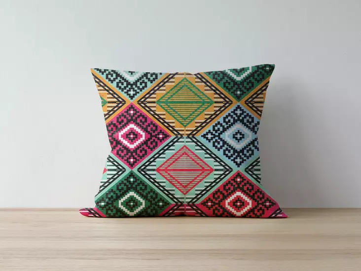 Kuddfodral, flerfärgat, 43 x 43 cm, tåligt, lättskött - Kuddar och täcken - 8682870193987 - 1