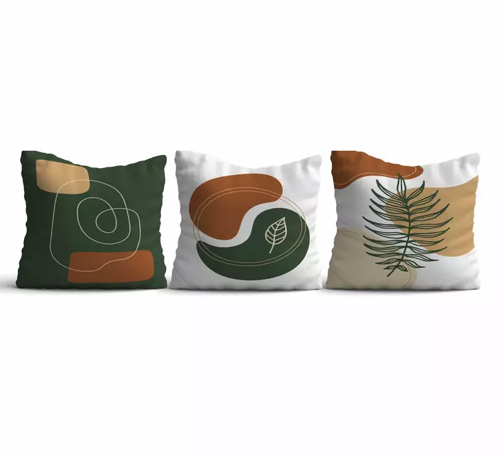 Kuddset (3 delar), flerfärgat, 43 x 43 cm, bekvämt, hållbart - Kuddar och täcken - 8683342719957 - 1