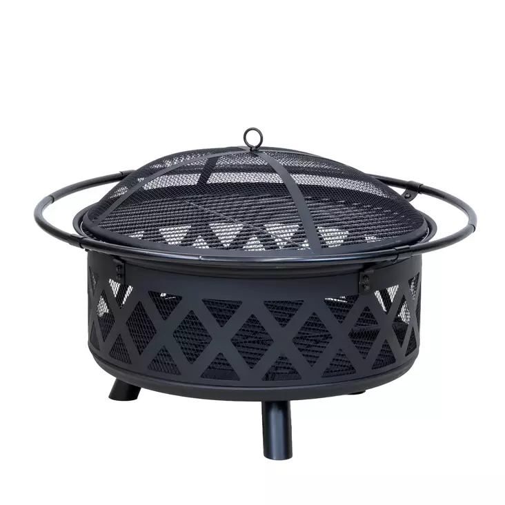 Eldstad 75 cm Stål - Med gnistgaller och eldgaffel - Trädgårdsgrillar och eldstäder - 6438168120607 - 1