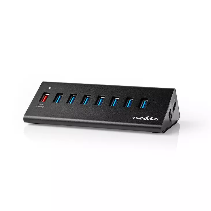 USB-hubb | USB Micro-B Female | USB-A Female | 8-Port port(s) | QC3.0 / USB 3.2 Gen 1 | Strömadapter / USB ström | 5 Gbps | 8x USB - Dator och nätverk - 5412810315147 - 1