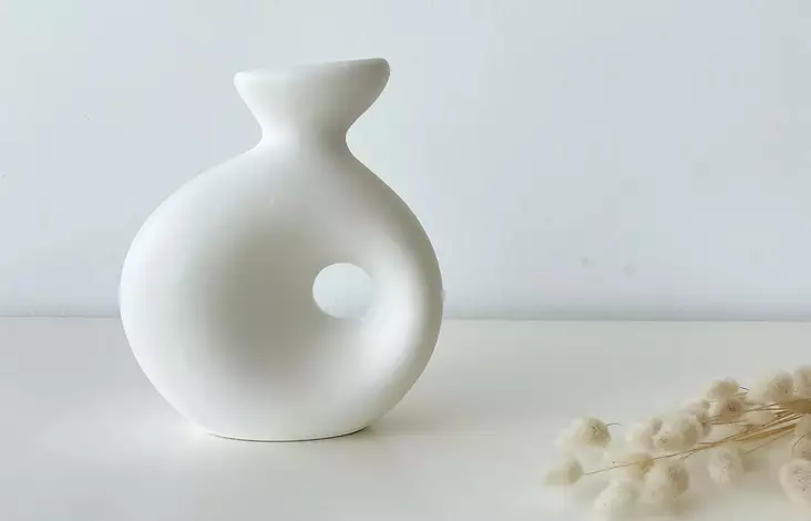 Vas Aberto Design CY0146 Vit Keramik 14x7x16 cm - Hängande blomkrukor och vaser - 8684282979357 - 1