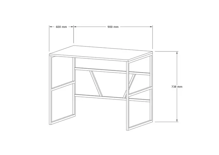 Skrivbord Hanah Home Monea Vit Spånskiva 90x60x74 cm - Skrivbord - 8683342397957 - 1