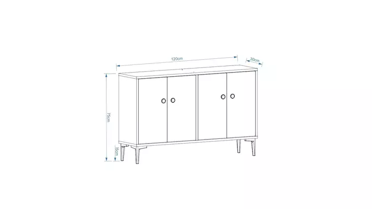 TV-bänk Hanah Home Cria Vit Spånskiva 120x75x30 cm - TV-bänkar - 8683742102397 - 1