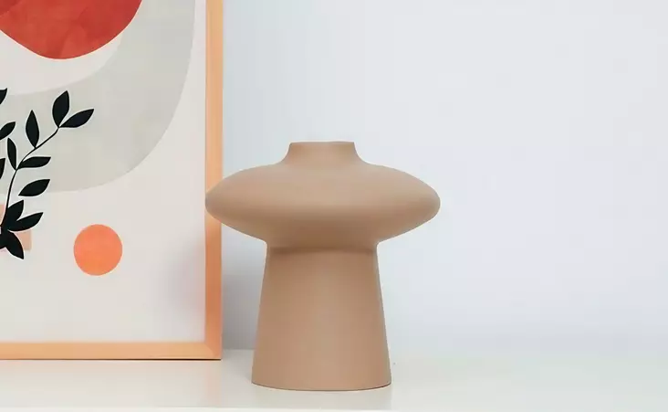 Vas Aberto Design CY0175 Ljusbrun Keramik 19x19x20 cm - Hängande blomkrukor och vaser - 8684282979647 - 1