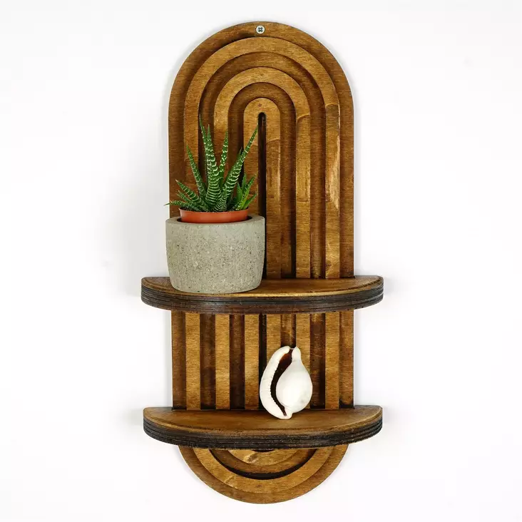 Vägghylla Hanah Home Raf265 Valnöt Plywood 40x20x9 cm - Vägghyllor - 8684282095767 - 1