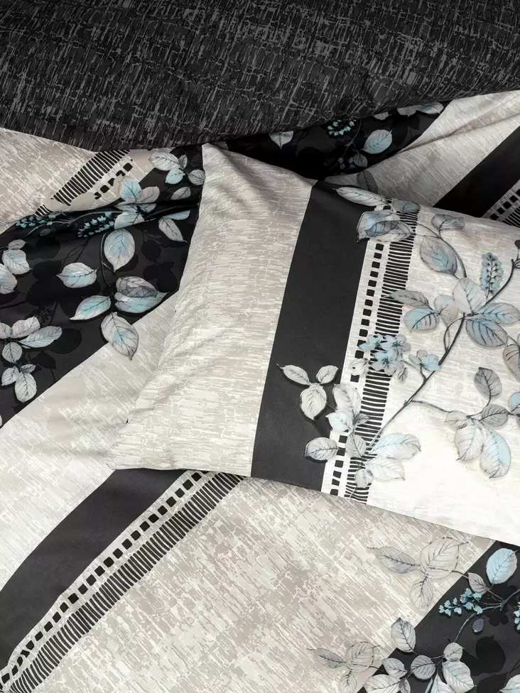 Påslakanset för enkelsäng Renforcé, antracit, 160 x 220 cm, mjuk, lättskött - Lakan och örngott - 8684283403097 - 1