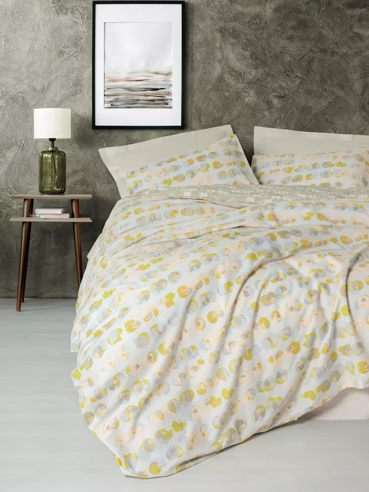 Påslakanset för enkelsäng Ranforce, beige, 160 x 220 cm, mjukt, lättskött - Lakan och örngott - 8684283403127 - 1