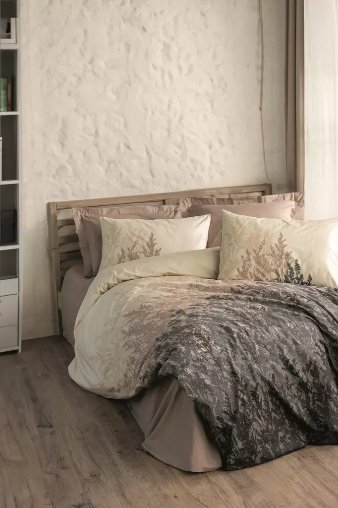 Påslakanset Ranforce för enkelsäng, beige, 160 x 220 cm, mjukt, hållbart, andningsbart - Lakan och örngott - 8684282475897 - 1