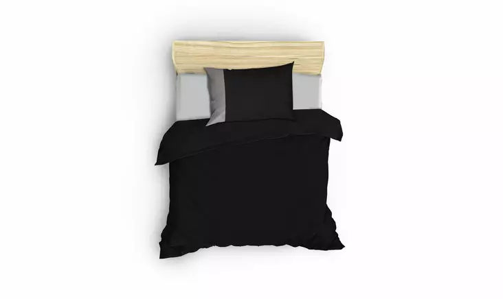 Påslakanset Enkel L'essentiel Ranforce Svart Bomull 160x220 cm 160x240 cm 50x70 cm - Lakan och örngott - 8681875531237 - 1