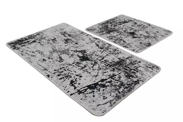 Badrumsmatta Set Mijölnir Flerfärgad 100% Polyester Antibakteriell Halkfri 50x60 cm & 60x100 cm - Badrumsmattor och våtrumsmattor - 8682870914827 - 1