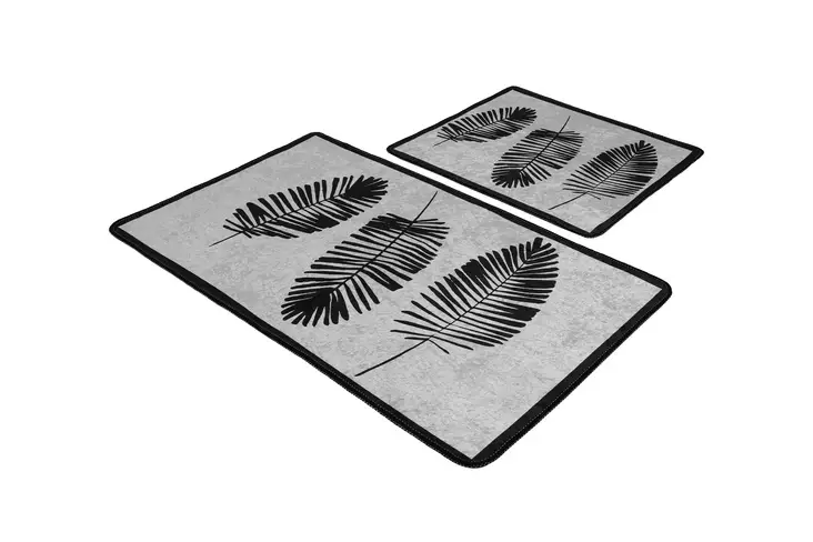 Badrumsmatta Set Mijölnir Flerfärgad 100% Polyester Antibakteriell Halkfri 50x60 cm & 60x100 cm - Badrumsmattor och våtrumsmattor - 8683342396677 - 1