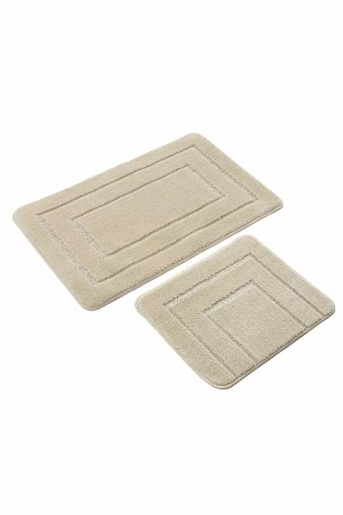 Badrumsmatta Set Mijölnir Krämvit 100% Polypropylen Halkfri 50x80 cm & 40x50 cm - Badrumsmattor och våtrumsmattor - 8684283557707 - 1