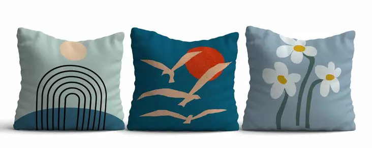 Kuddfodral Set Aberto Design Asr_plw25 Flerfärgad Polybomull 43x43 cm - Prydnadskuddar - 8684283661367 - 1