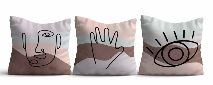 Kuddfodral Set Aberto Design Asr_plw25 Flerfärgad Polybomull 43x43 cm - Prydnadskuddar - 8684283661107 - 1