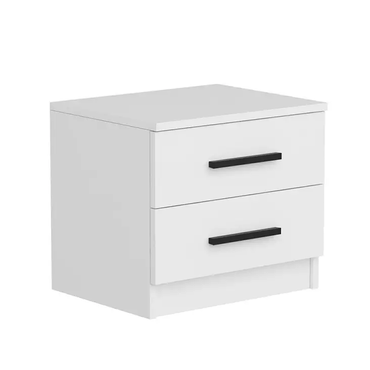 Sängbord Hanah Home Kale Vit Spånskiva 50x40x47 cm - Nattduksbord - 8683742567417 - 1