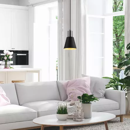 Taklampa Opviq Kem Svart Nickel Järn 14 x 114 cm - Tak- och vägglampor - 8681875501568 - 2