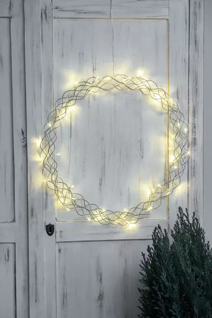 Merlin kranssi 50 cm hopea ip20 - Dekorationsljus - 6435200288738 - 1