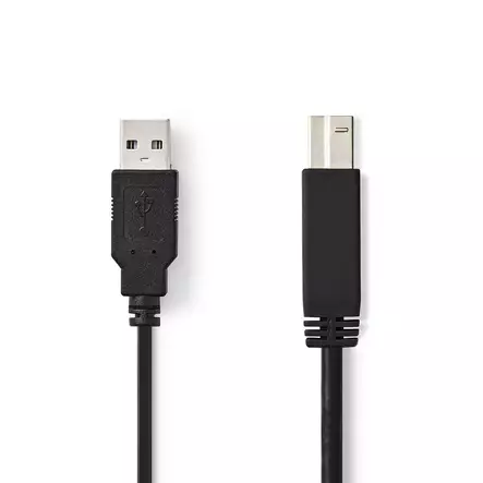 USB-kabel | USB 2.0 | USB-A Hane | USB-B Hane | 480 Mbps | Nickelplaterad | 5.00 m | Rund | PVC | Svart | Blister - Dator och nätverk - 5412810288878 - 1