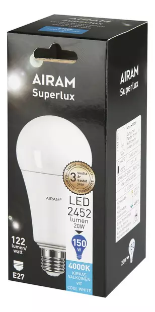 Airam\Vakiokupulamppu Led 20W 840 E27 myyntipakkaus - Lampor och lysrör - 6435200214768 - 2