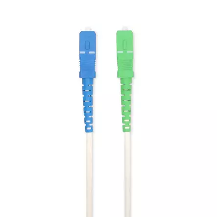 Patchkabel av glasfiber | SMF (Single Mode Phase) | SC/APC | SC/UPC | 100 Gbps | 6.00 m | Vit | Gift Box with Euro Lock - Dator och nätverk - 5412810464418 - 1