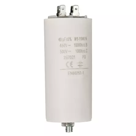 Kondensator | 40 uF | 450 V | Faston | 1 st. - Reservdelar - 5412810477258 - 10
