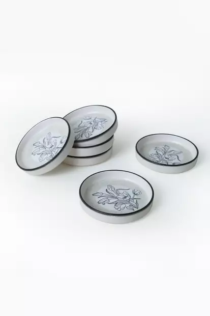 Skål Set Hermia Svart Vit Keramik 6 Delar - Serveringsfat - 8684282991588 - 1