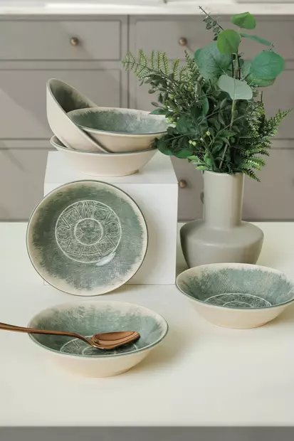 Tallrikset Hermia Cream Keramik 6 Delar - Tallrikar - 8684282461098 - 2