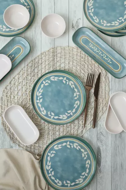 Frukostset Hermia Cream Stengods 14 Delar - Serveringsfat - 8684283440658 - 2