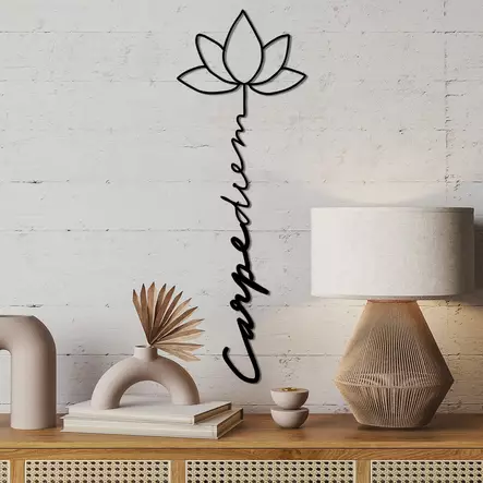 Dekorativ väggdekoration i metall, svart, 21 x 60 cm, hållbar, elegant, lätt - Dekorationer, prydnadsföremål - 8684282360568 - 2