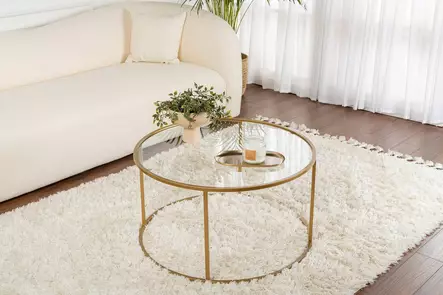 Soffbord Hanah Home Gold Transparent Härdat Glas 80x43x80 cm - Soffbord - 8683742475088 - 1